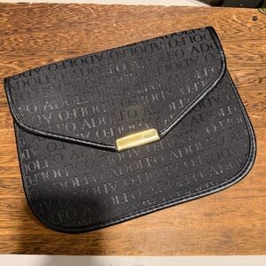 Vintage Adolfo Black and Gold Clutch